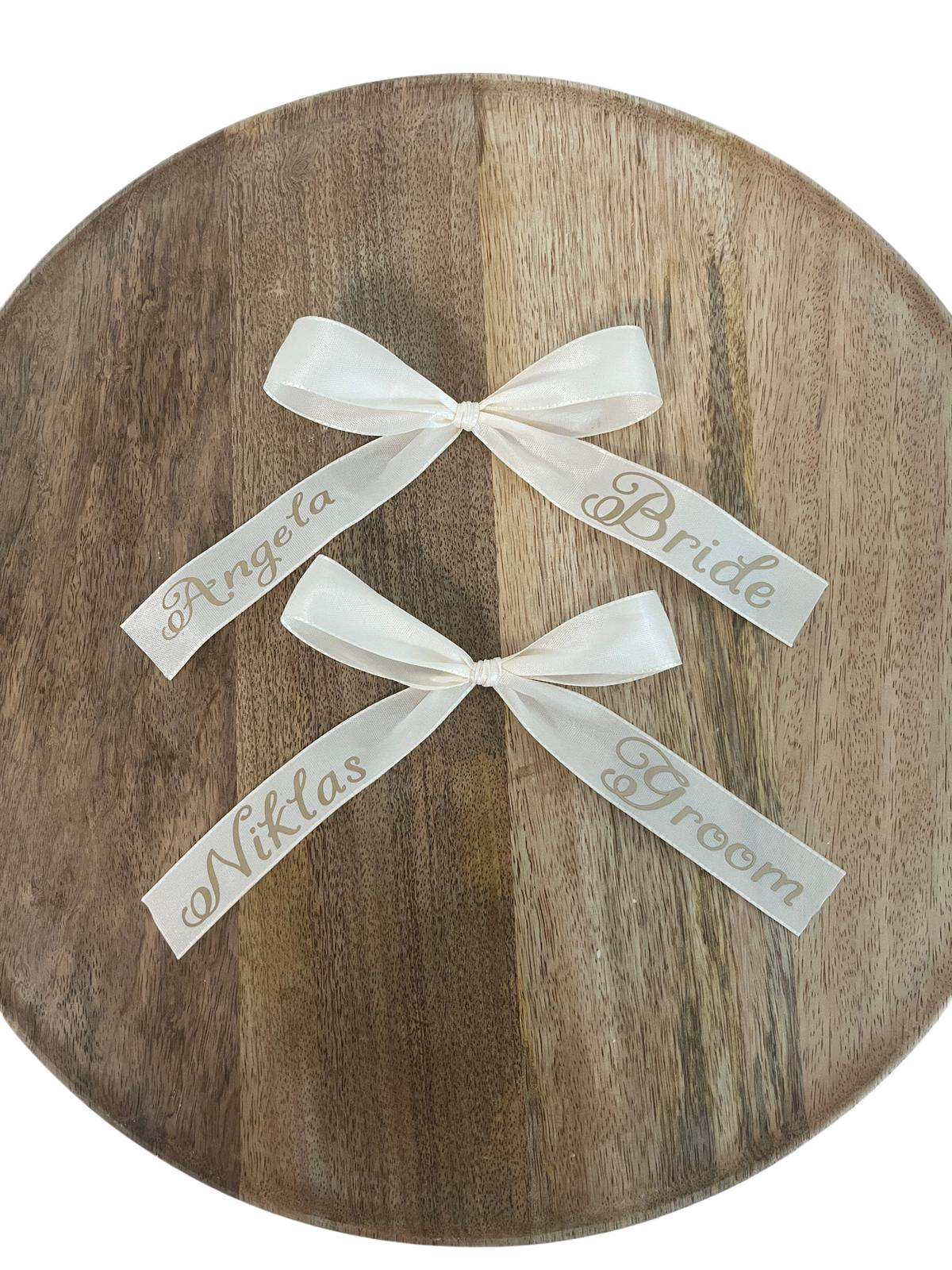 Personalisierte Satin-Schleife mit Wunschtext – Hochzeitsschleife, Geschenkband & Dekoration