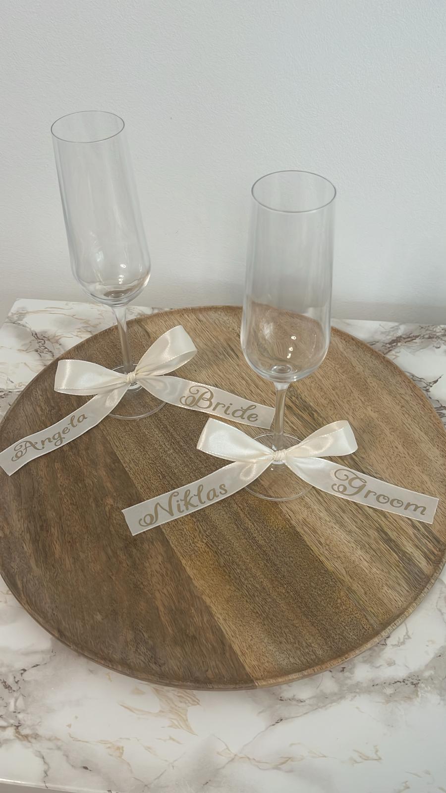 Personalisierte Satin-Schleife mit Wunschtext – Hochzeitsschleife, Geschenkband & Dekoration
