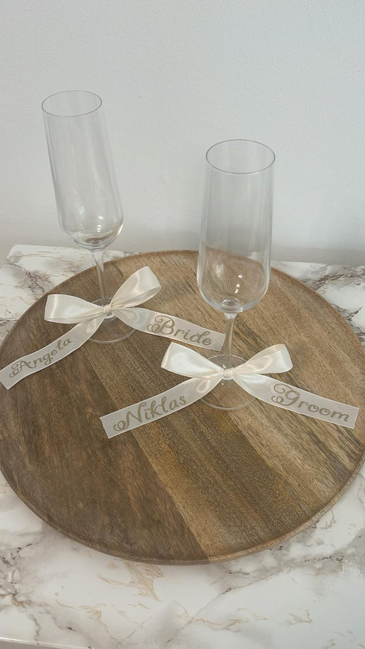 Personalisierte Satin-Schleife mit Wunschtext – Hochzeitsschleife, Geschenkband & Dekoration