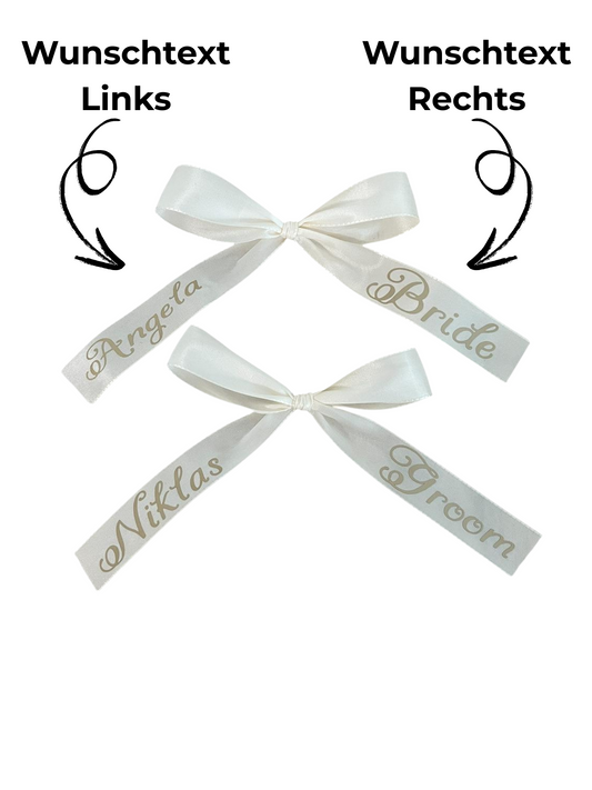 Personalisierte Satin-Schleife mit Wunschtext – Hochzeitsschleife, Geschenkband & Dekoration