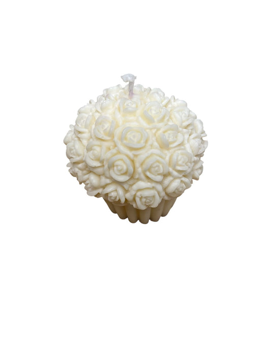 Handgegossene Rosen-Cupcake Kerze – Dekoration & stilvolles Geschenk für Hochzeit, Geburtstag, Muttertag